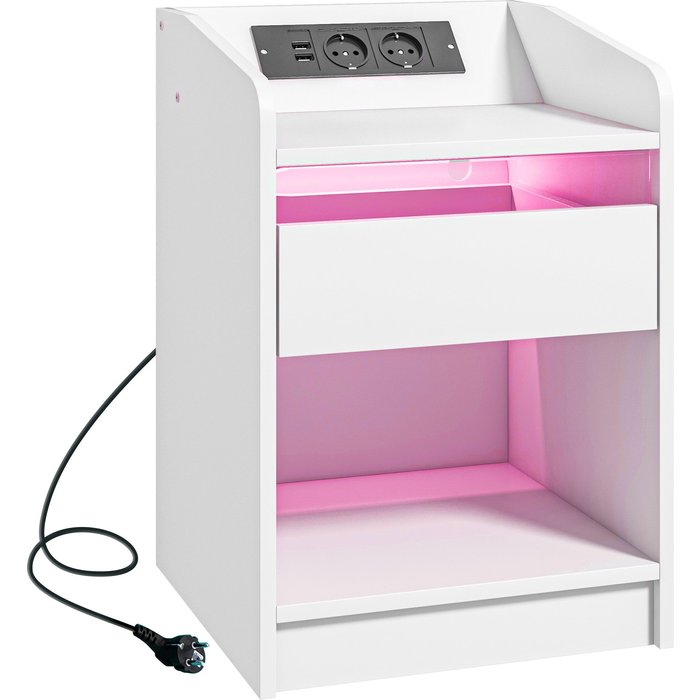 Mesita de noche homcom melamina de madera blanco 40x40x58 cm