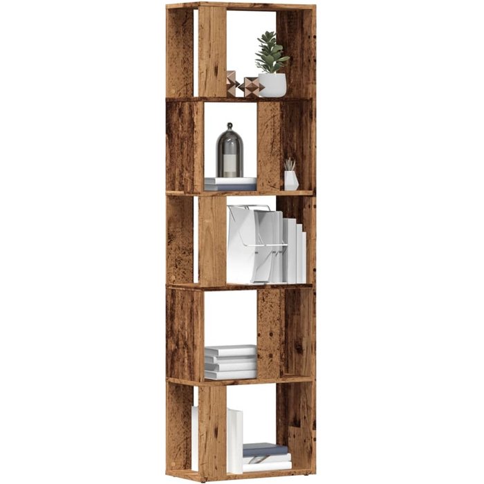 Librería de madera reciclada, 45x24x159 cm, madera de ingeniería. - pangivo