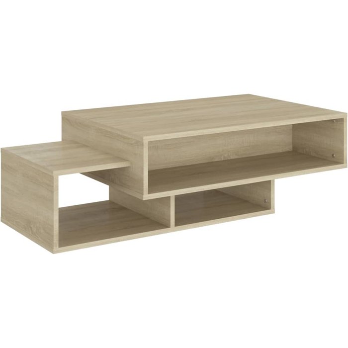 Mesa de centro madera contrachapada roble 105x55x32 cm