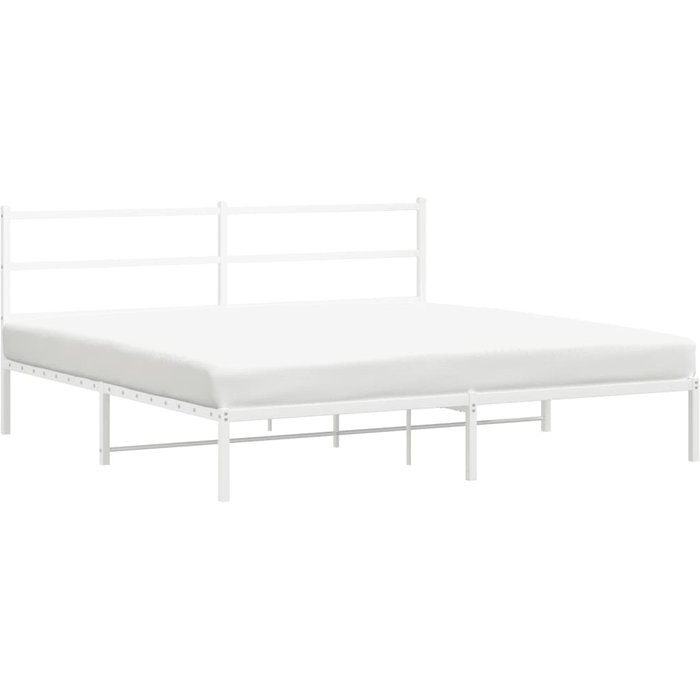 Estructura cama sin colchón con cabecero metal blanco 183x213cm — comfortxl
