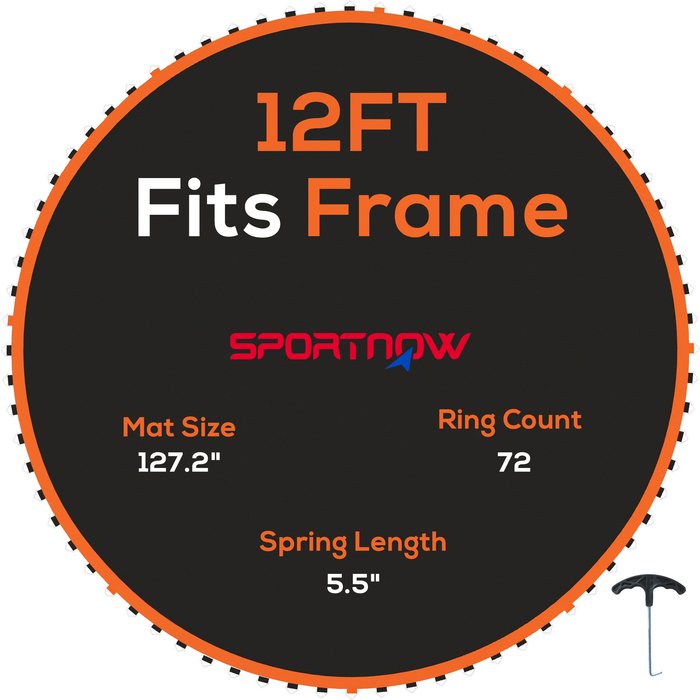 Lona redonda para trampolín sportnow, fabricada en polipropileno, color naranja.