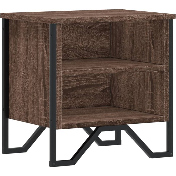 Mesita de noche madera de ingeniería marrón roble 40x30x40 cm - comfortxl