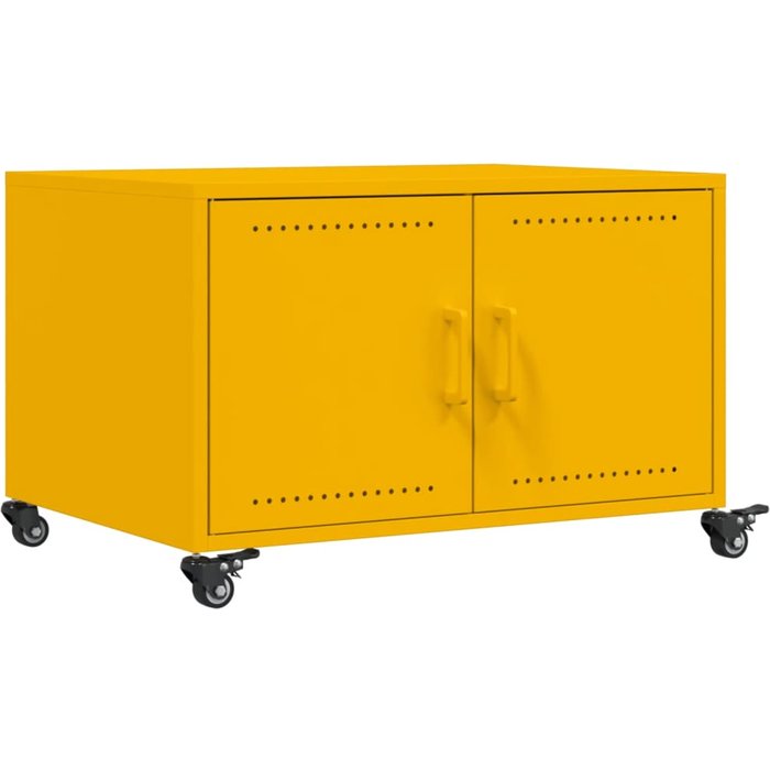 Mesa de centro acero amarillo mostaza 68x50x43,5 cm - comfortxl