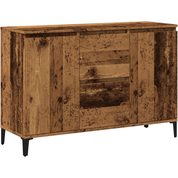 Aparador de madera de ingeniería envejecida 102x35x70 cm v8591 unico / marrón