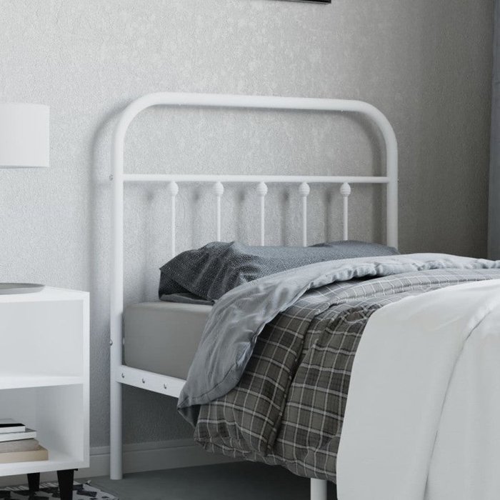 Vidaxl cabecero de metal blanco 90 cm