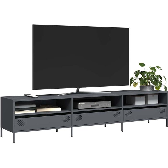 Mueble de tv acero laminado en frío antracita 202x39x43,5 cm vidaxl