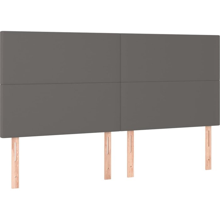 Cabecero de cama - mueble cabecero gris 200x5x118/128 cm piel sintética