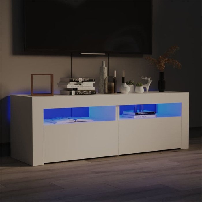 Vidaxl mueble para tv con luces led blanco 120x35x40 cm