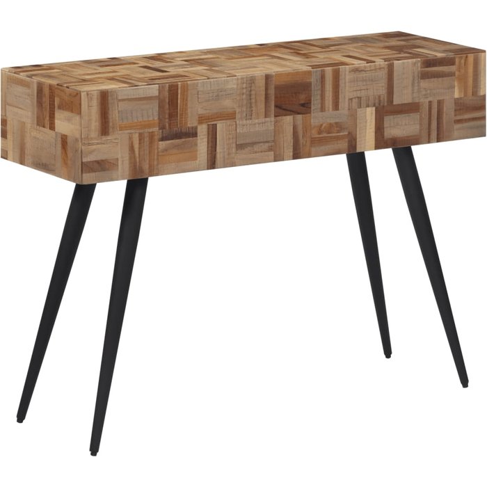 Mesa consola teca reciclada maciza 110x34x80 cm