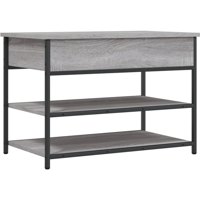 Banco zapatero madera de ingeniería gris sonoma 70x42,5x50 cm - comfortxl