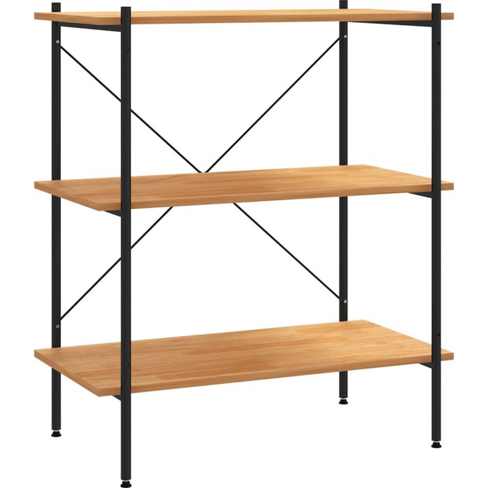 Estantería | librería divisora de 3 niveles negro y roble 80x40x92 cm cfw63547