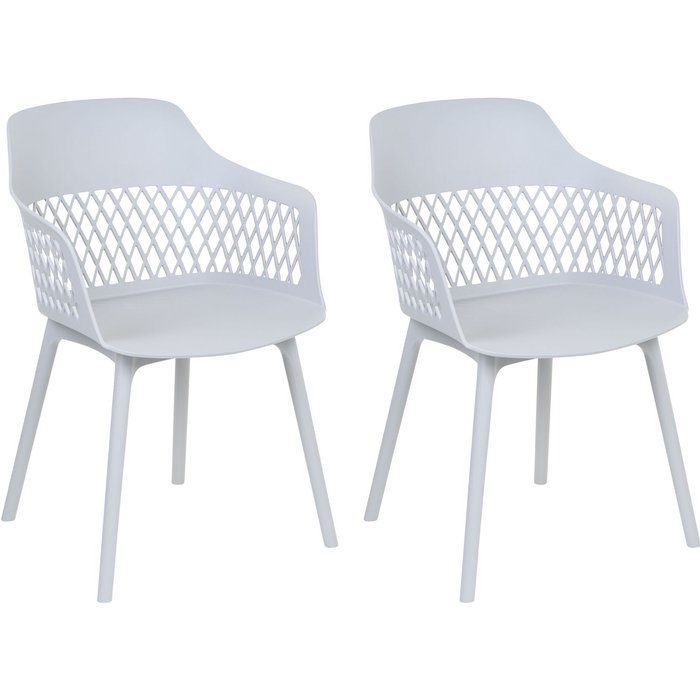 Beliani conjunto de 2 sillas de comedor almira gris claro