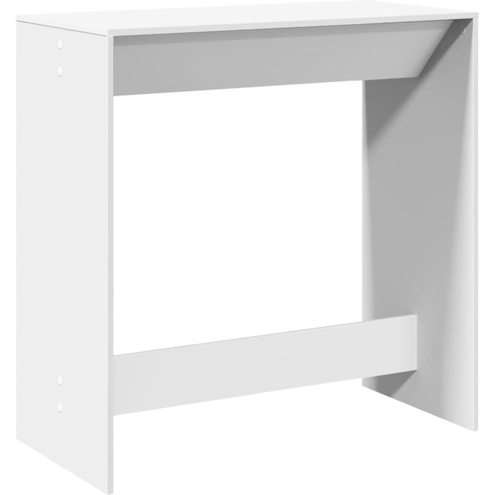 Mesa alta de bar madera ingeniería blanca 102x50x103,5 cm
