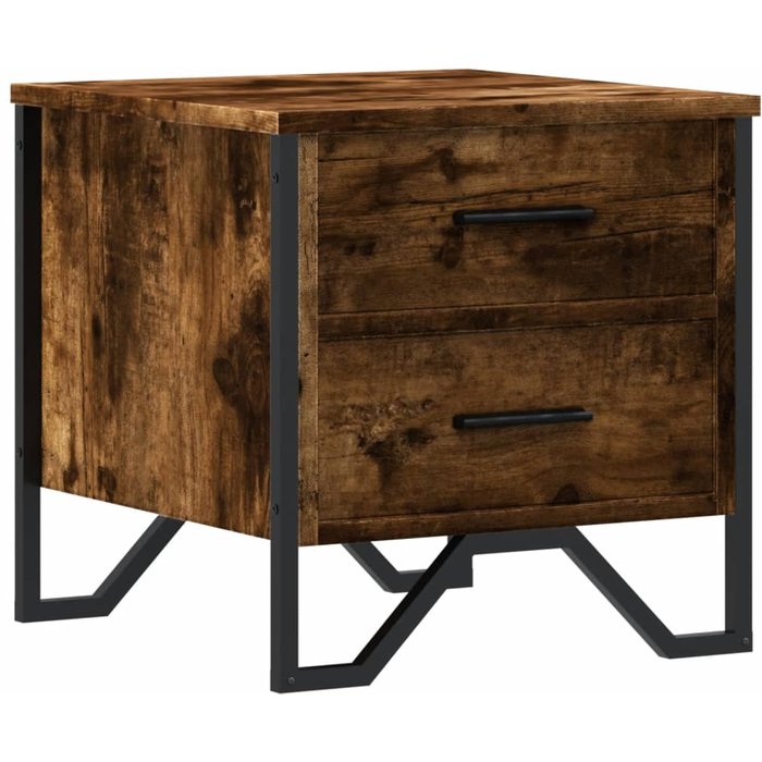 Mesita de noche madera de ingeniería roble ahumado 40x41x40 cm - comfortxl