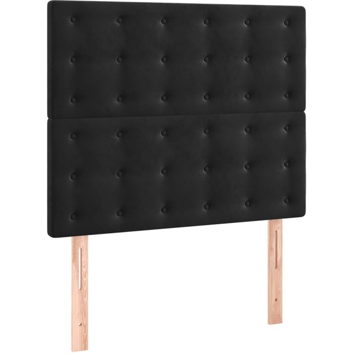 Cabecero cama - mueble cabecero terciopelo negro 90x5x118/128 cm