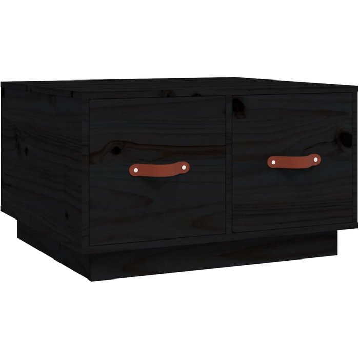 Mesa de centro de madera maciza de pino negro 60x53x35 cm - comfortxl