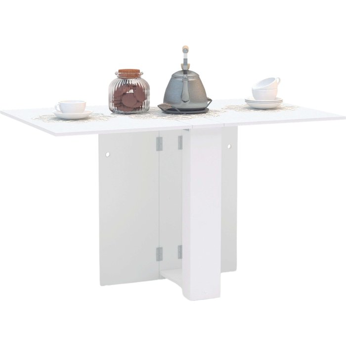 Mesa de comedor cocina swing abatible color blanco 132x80 cm