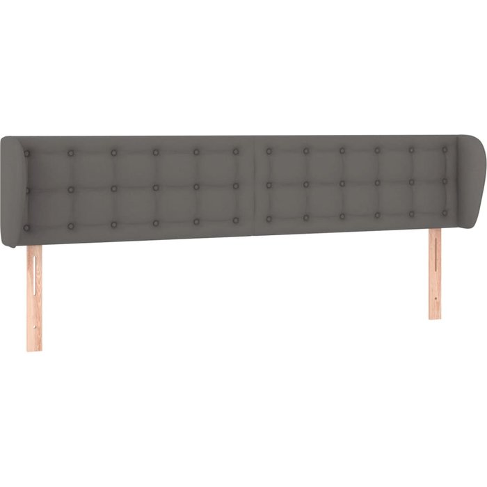 Cabecero cama - mueble cabecero de cuero sintético gris 183x23x78/88 cm