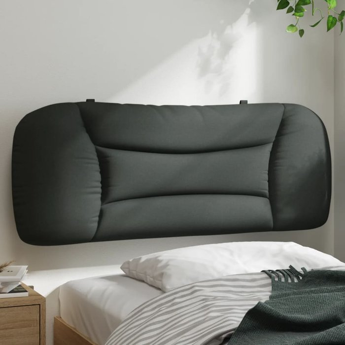 Cabecero de cama acolchado hvar tela gris oscuro 100 cm