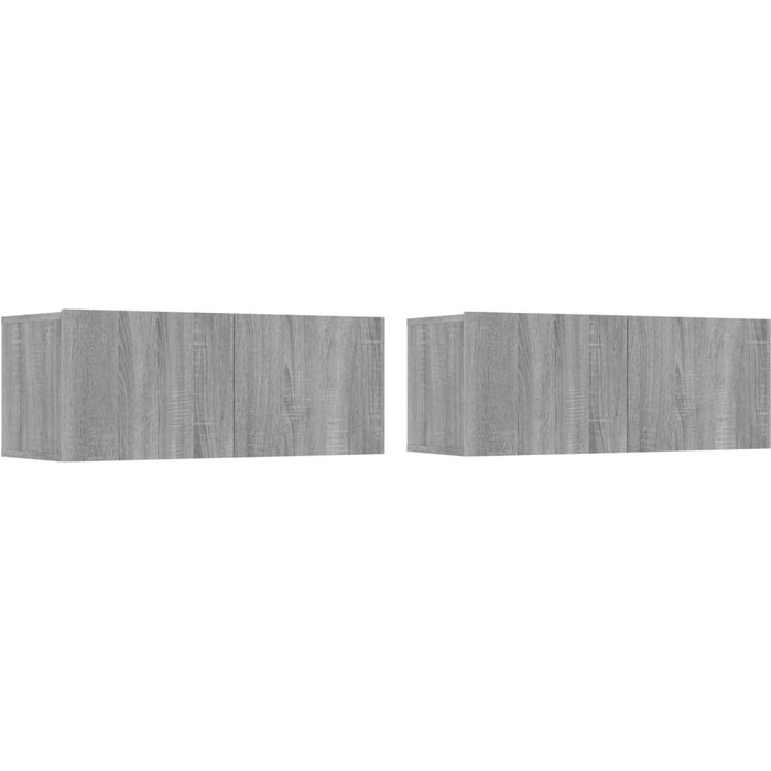 Muebles de tv 2 uds madera ingeniería gris sonoma 80x30x30 cm