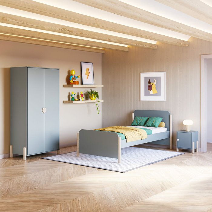 Mesita de noche misty dawn verde salvia - oak soft 38,5 x 48,5 x 32,5 cm