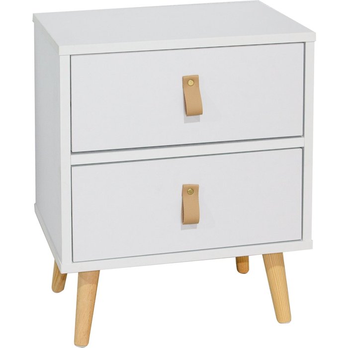 Mesita anzio blanca 2 cajones