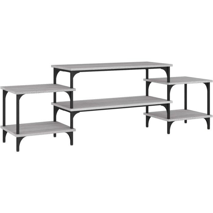 Mueble tv sonoma gris 157x35x52 cm de madera contrachapada