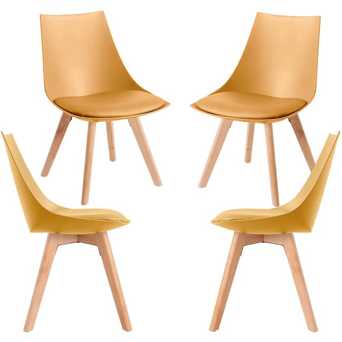 Regalos miguel - packs sillas comedor - pack 4 sillas blok - mostaza