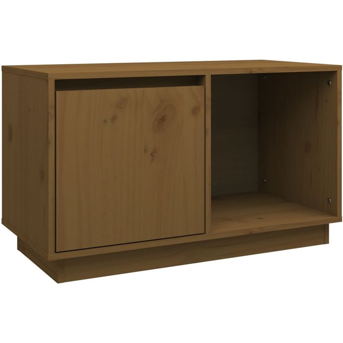 Mueble tv marrón miel 74x35x44 cm madera maciza de pino