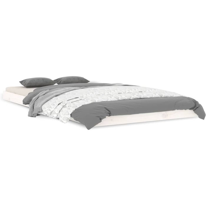 Estructura de cama madera maciza de pino blanco 100x200 cm — comfortxl