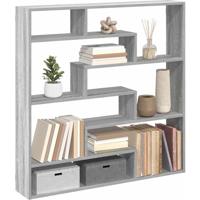 Estantería cúbica de pared sonoma grey de 7 compartimentos