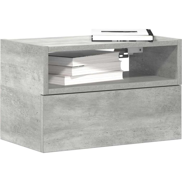 Mesitas de noche de pared 2 piezas gris hormigón 45x26x28,5 cm