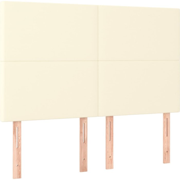 Cabecero de cama - mueble cabecero color crema 144x5x118/128 cm piel sintética
