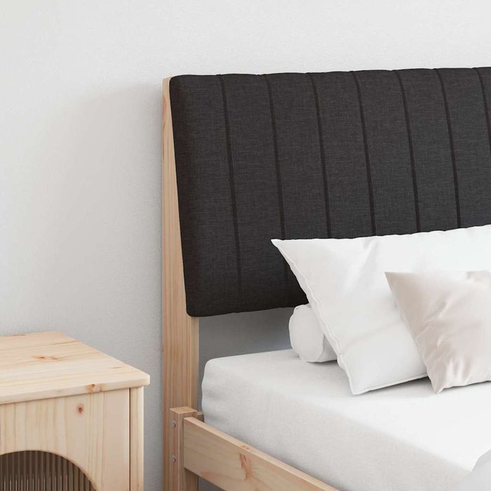Cabecero tapizado negro 180 cm madera de pino macizo vidaxl