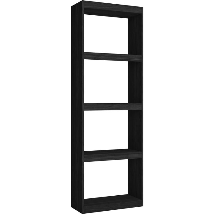 Estantería totem 5 niveles, librería, color negro nórdico 181x60x25cm