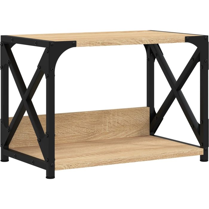 Soporte de impresora 2 niveles roble sonoma 44x26x31,5 cm