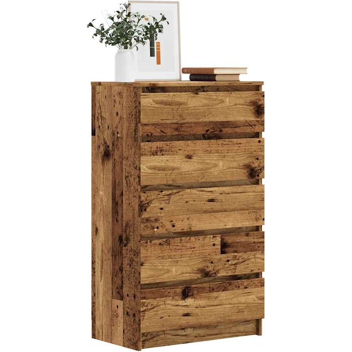 Maison exclusive - cajonera de madera de ingeniería envejecida 60x36x103 cm