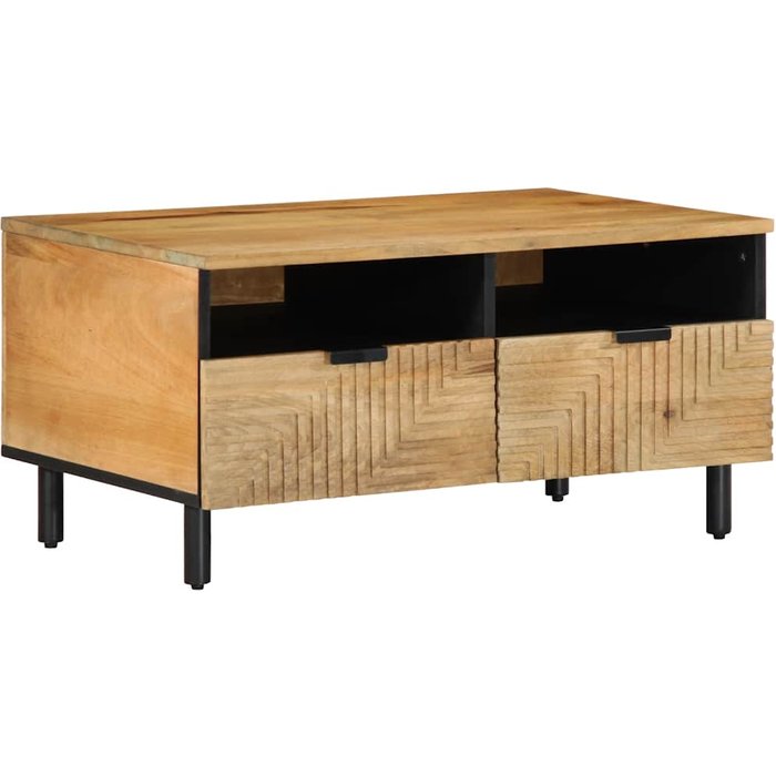 Mesa de centro madera maciza de mango marrón 80x54x40 cm vidaxl