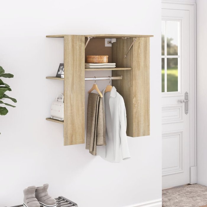 Mueble de entrada roble sonoma 97,5x37x99 cm madera contrachapada