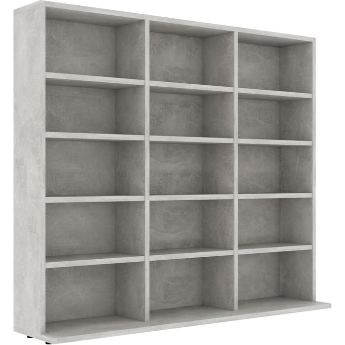 Estantería para cd contrachapada gris hormigón 102x23x89,5 cm – comfortxl