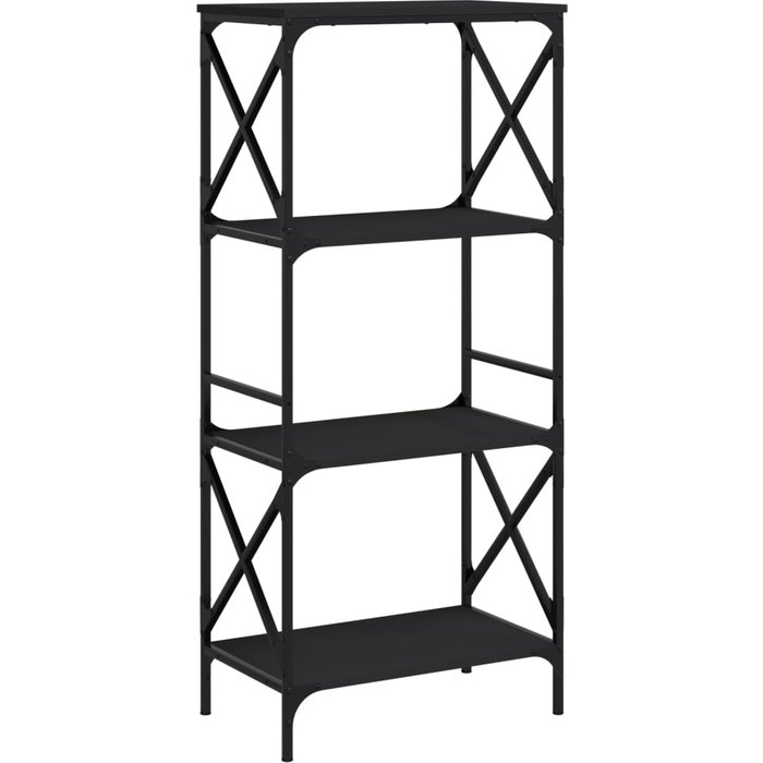 Librería de 4 estantes madera ingeniería negro 59x35x132 cm – comfortxl