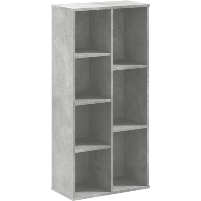 Estantería de madera de ingeniería gris hormigón 50x25x105 cm – comfortxl