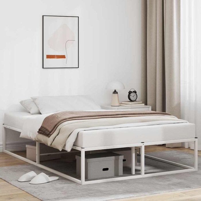 Estructura de cama sin colchón de metal blanco 120x200 cm vidaxl