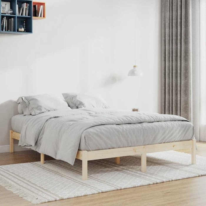Estructura de cama sin colchón madera maciza de pino 193x203 cm vidaxl