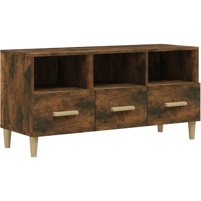 Mueble de tv de contrachapado de roble ahumado 102x36x50 cm - comfortxl