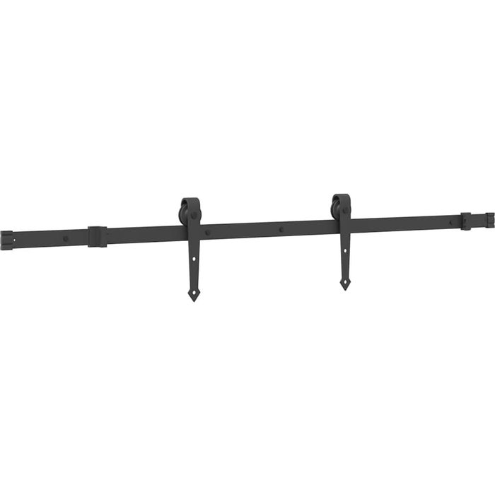 Kit de herrajes para puertas correderas acero negro 152,5 cm