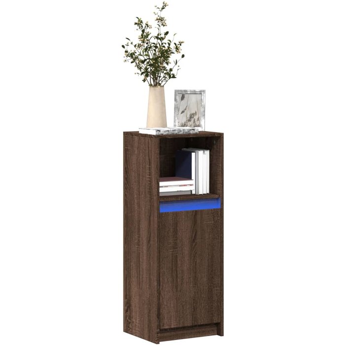 Maison exclusive - aparador con led madera ingeniería marrón roble 38x34x100 cm