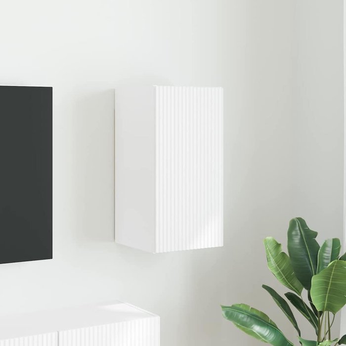Mueble de tv de pared blanco, 30 x 31 x 60 cm, madera de ingeniería