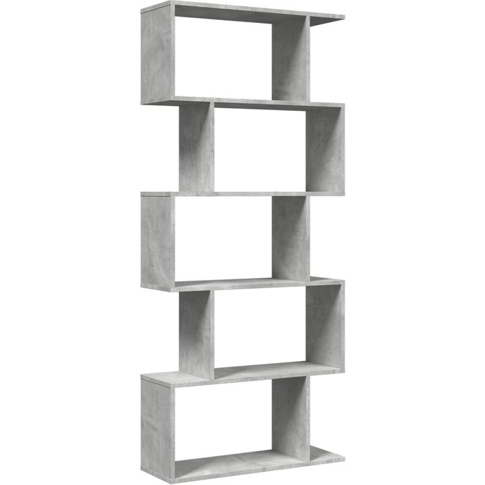 Librería divisora 5 niveles madera gris hormigón 70x24x161 cm – comfortxl