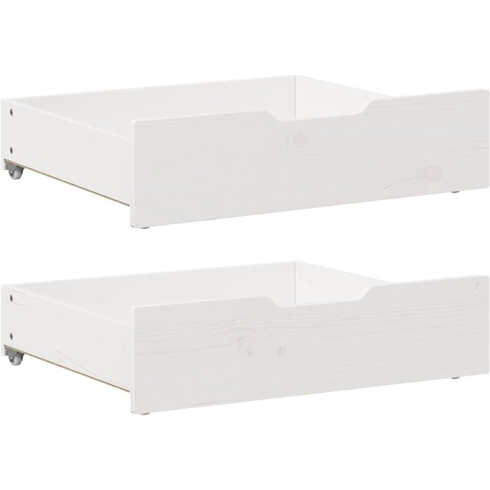 Cajones debajo cama 2 uds madera maciza pino blanco 65x55x17 cm vidaxl